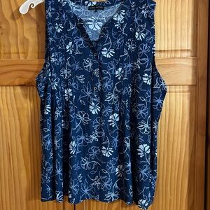 Napa Valley Navy Floral Sleeveless Tank
